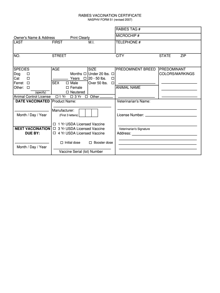 10 10 CDC NASPHV Form 10 Fill Online, Printable, Fillable  Pertaining To Dog Vaccination Certificate Template