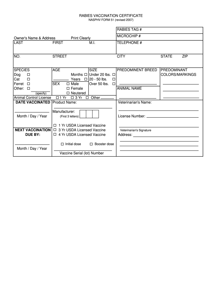 10 10 CDC NASPHV Form 10 Fill Online, Printable, Fillable  Throughout Rabies Vaccine Certificate Template