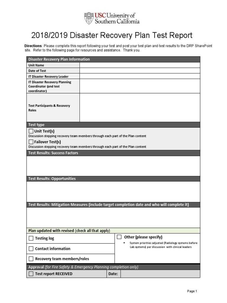 10-10 DR System Test Report  PDF  Disaster Recovery  With Dr Test Report Template