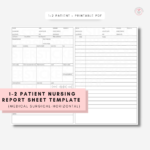 10 10 Patient Nursing Report Sheet Template (Medical Surgical)//HORIZONTAL  Layout Inside Med Surg Report Sheet Templates