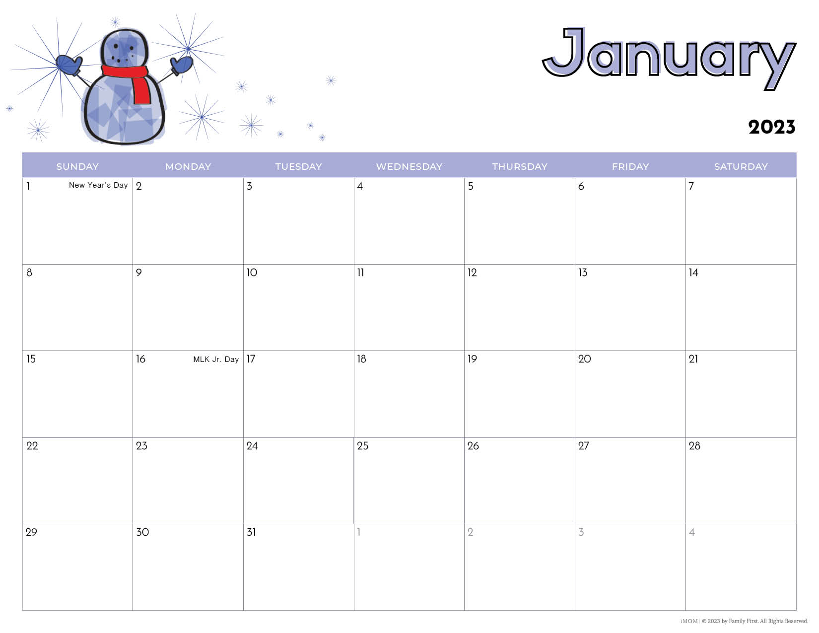 10-10 Printable Calendars for Kids - iMOM For Blank Calendar Template For Kids