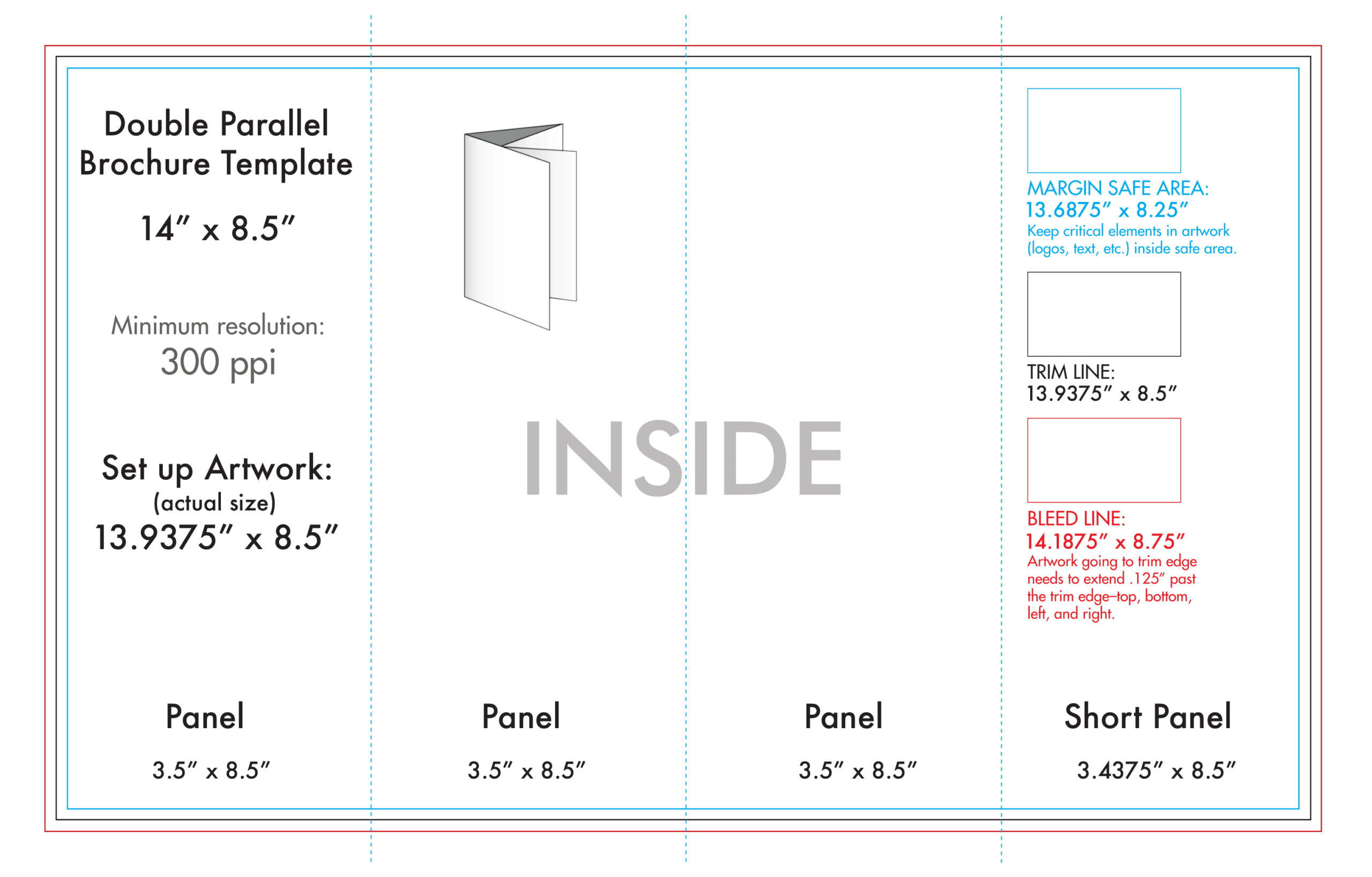 10.10″ X 10″ Double Parallel Brochure Template – U.S