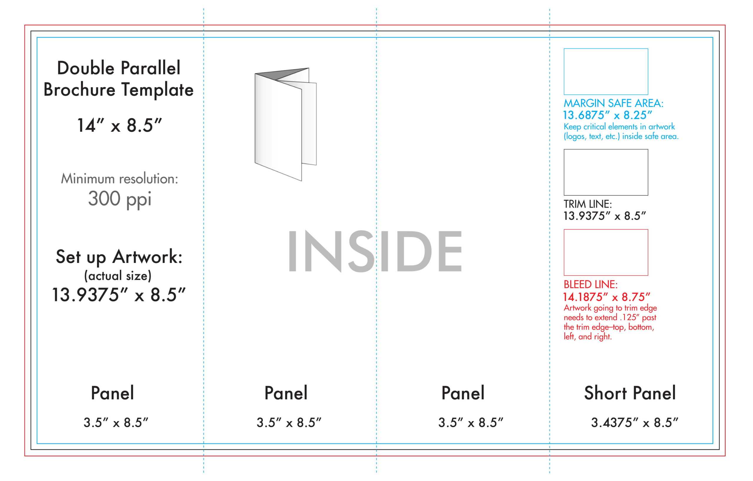 10.10″ X 10″ Double Parallel Brochure Template – U.S