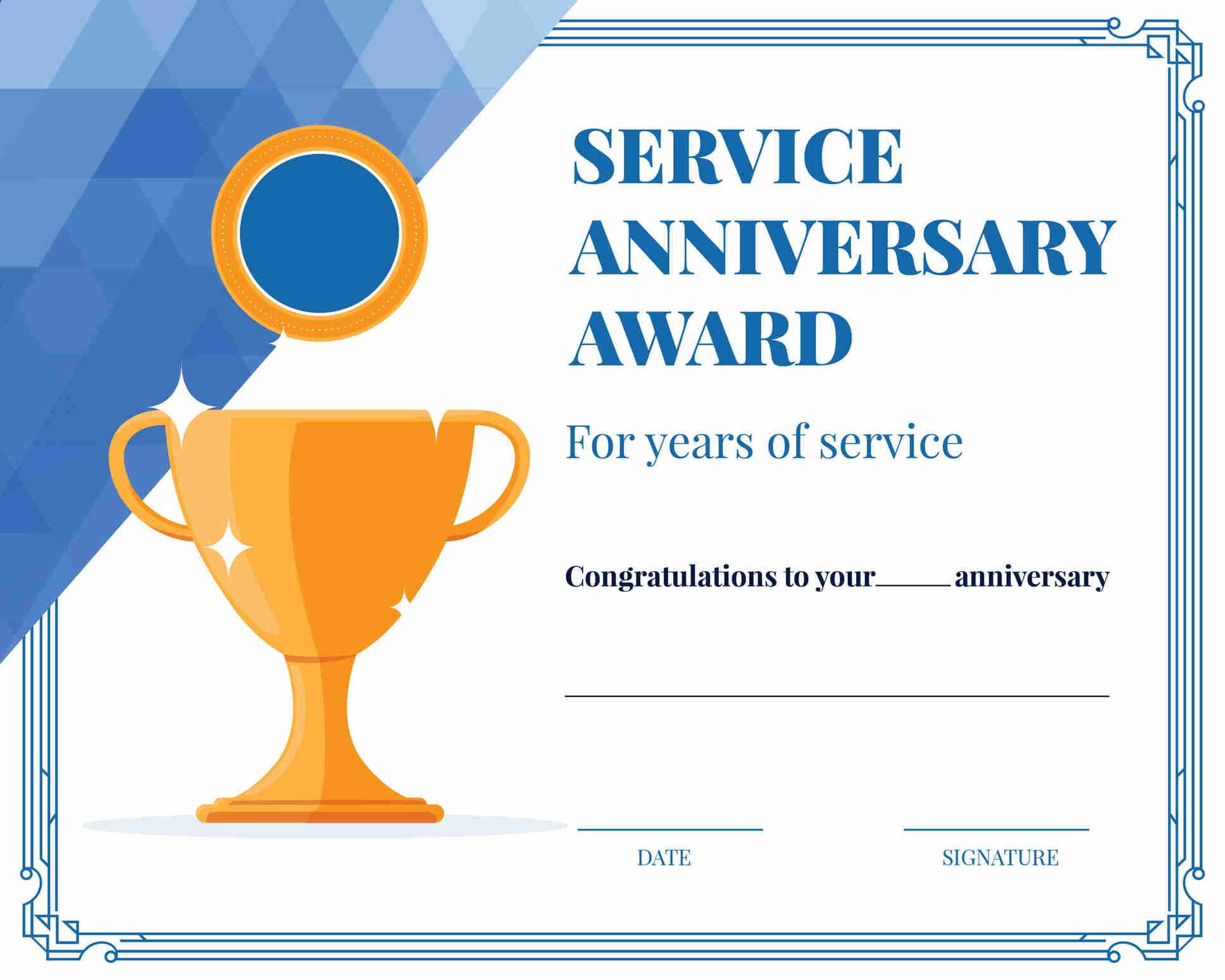 10 Amazing Award Certificate Templates In 10 – Recognize With Regard To Employee Anniversary Certificate Template