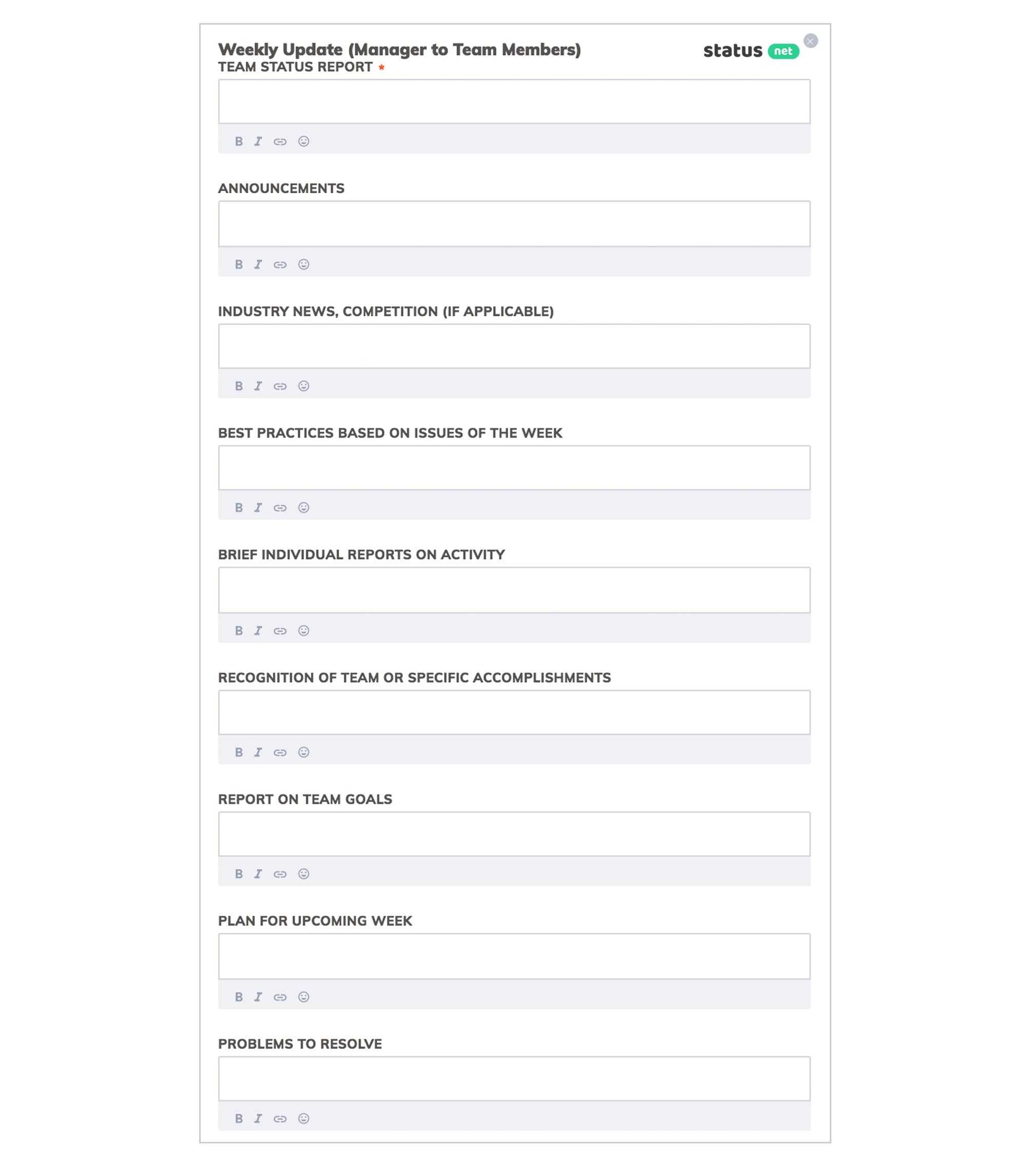 10 Awesome Weekly Status Report Templates  Free Download With Regard To Manager Weekly Report Template