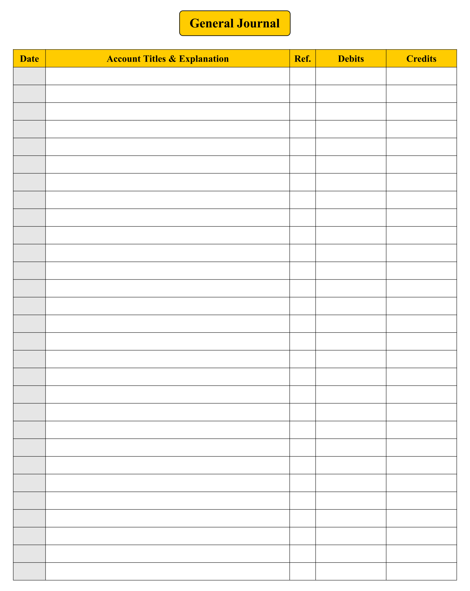 10 Best Accounting Ledger Template Printable - printablee