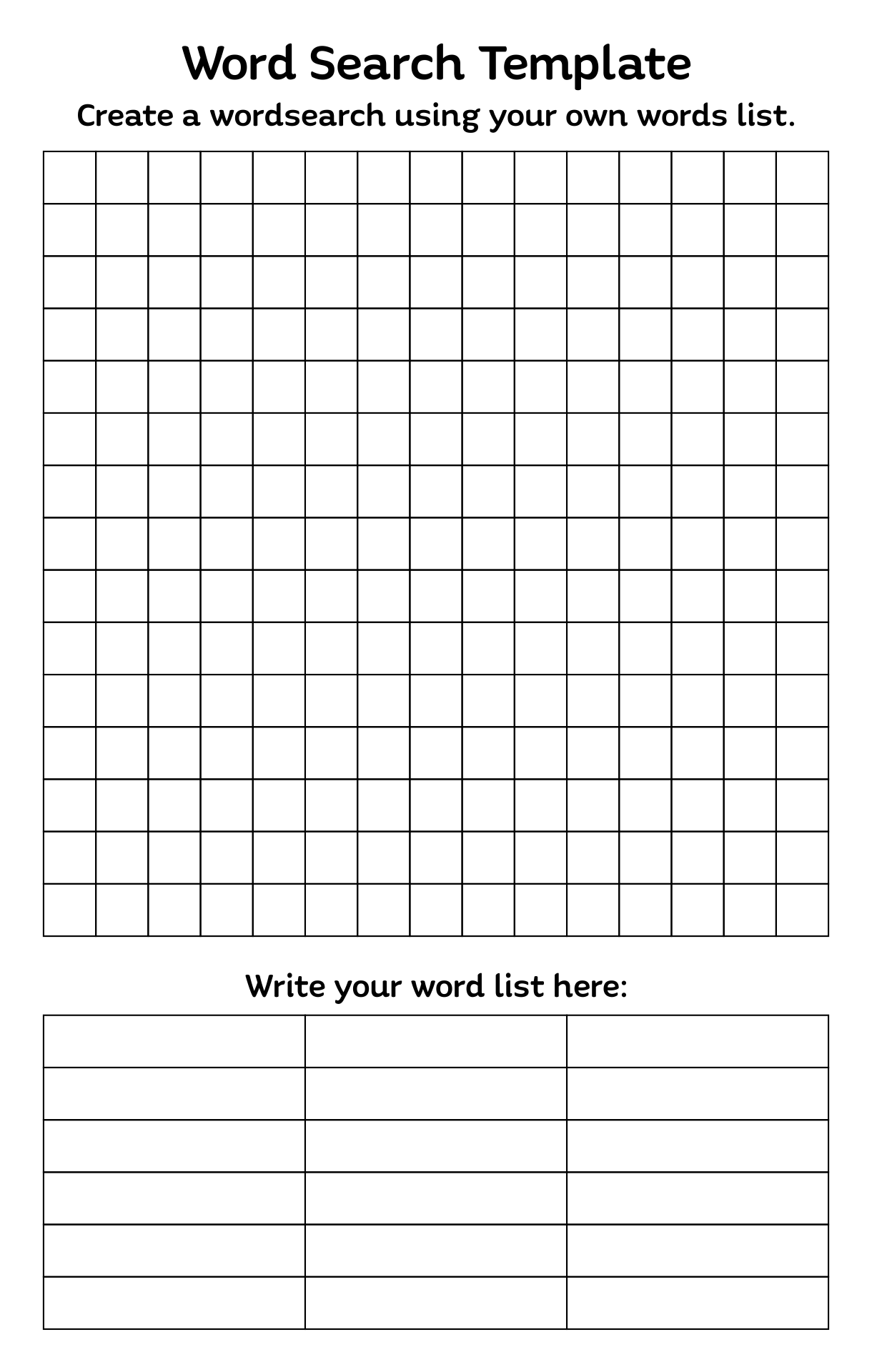 10 Best Blank Word Search Puzzles Printable – Printablee