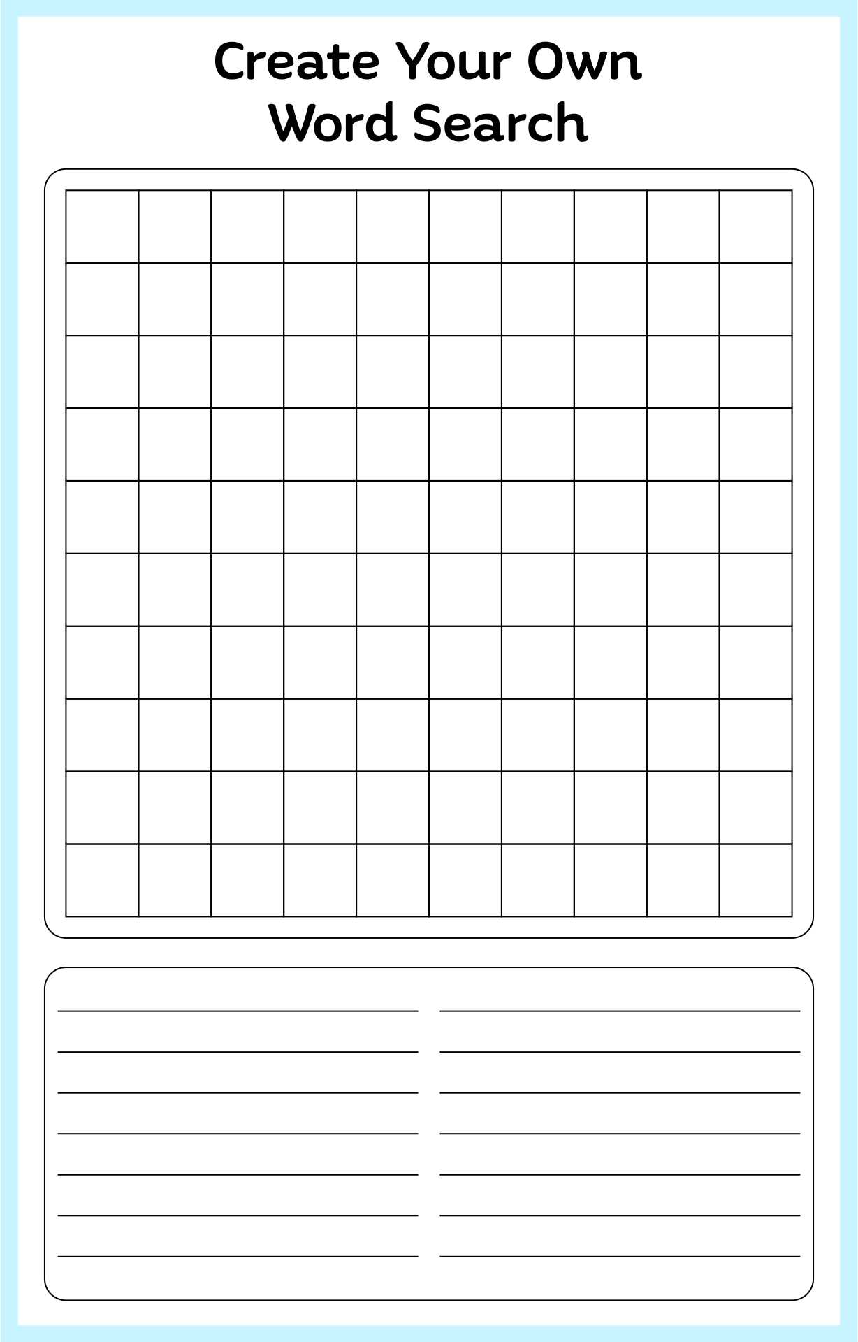 10 Best Blank Word Search Puzzles Printable - printablee