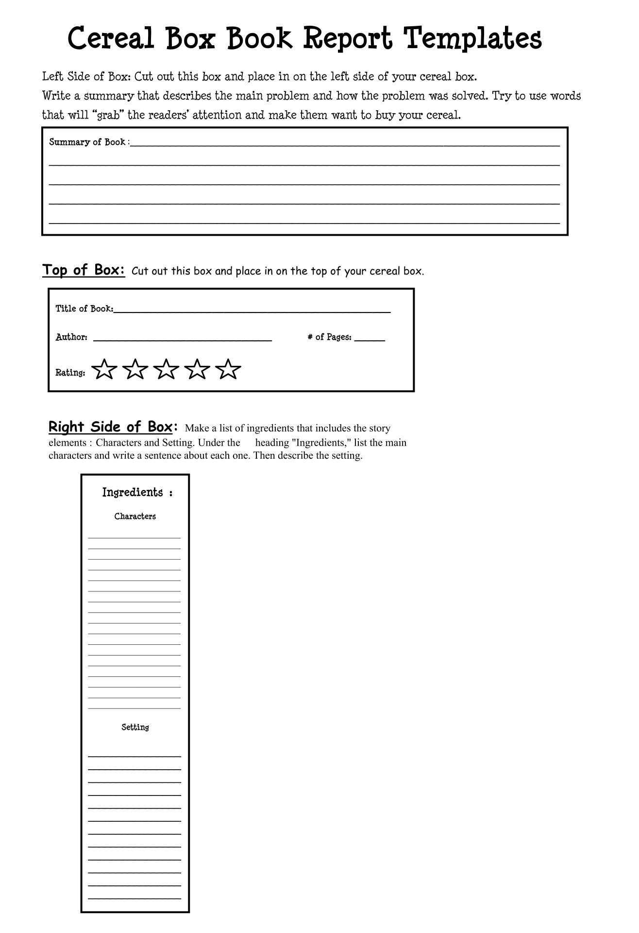 10 Best Cereal Box Template Printable - printablee