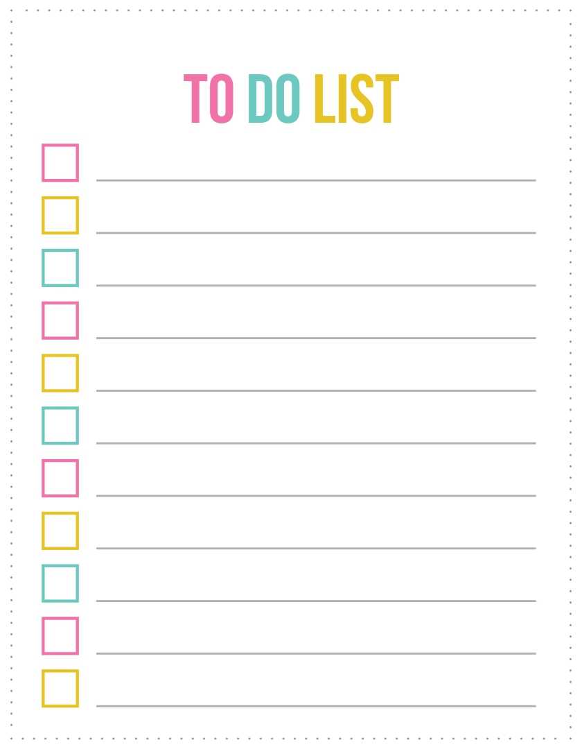 10 Best Cute To Do List Printable Template - printablee