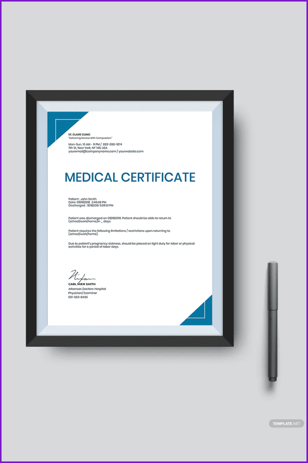 10 Best Doctor’s Notes Templates And Certificates In 10: Free  Regarding Free Fake Medical Certificate Template