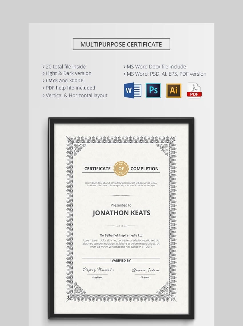 10 Best Free Microsoft Word Certificate Templates (Downloads 1022) Intended For Microsoft Office Certificate Templates Free