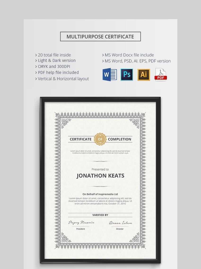 10 Best Free Microsoft Word Certificate Templates (Downloads 1022) Intended For Professional Certificate Templates For Word