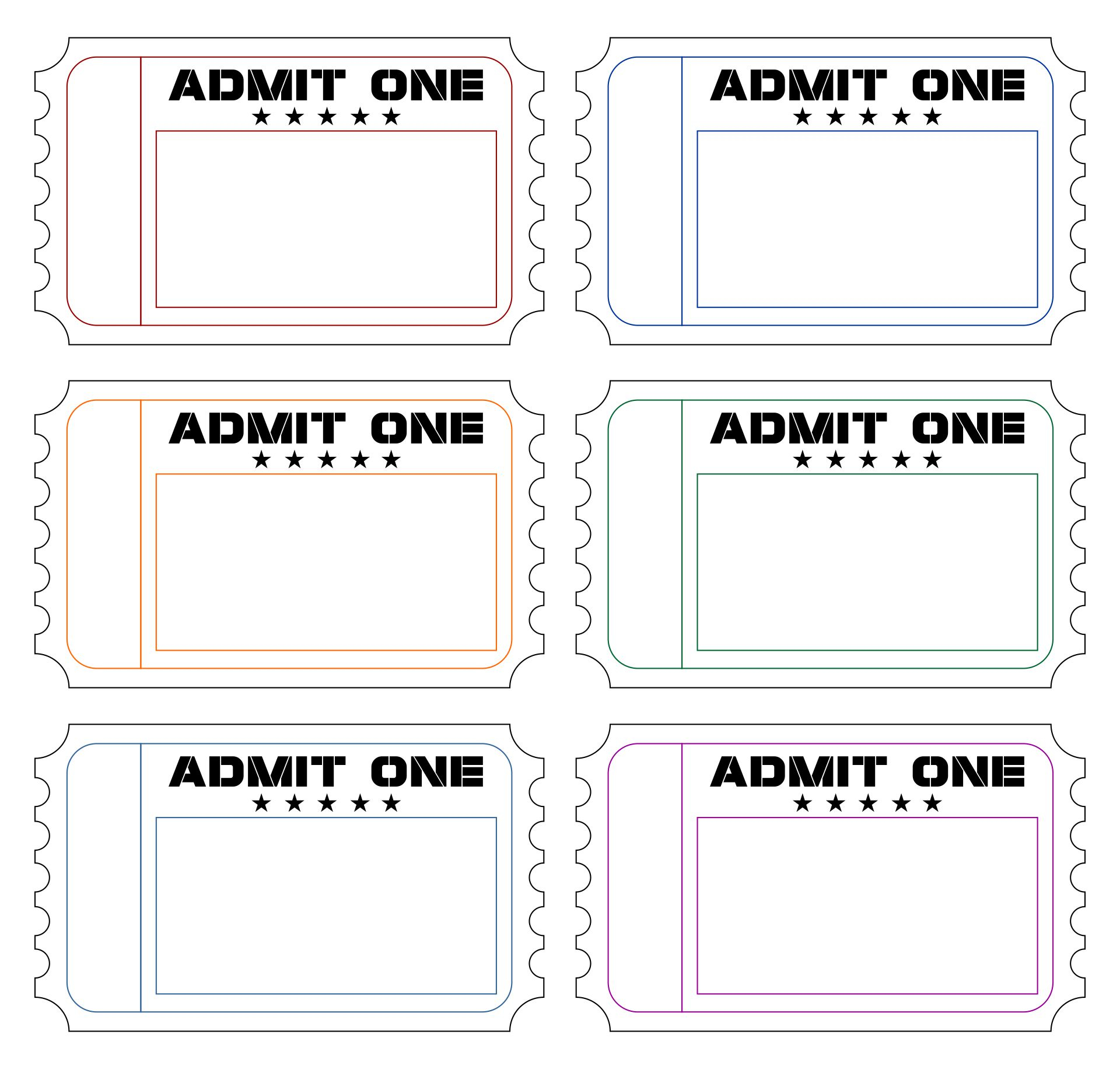 10 Best Free Printable Admit One Ticket Templates – Printablee