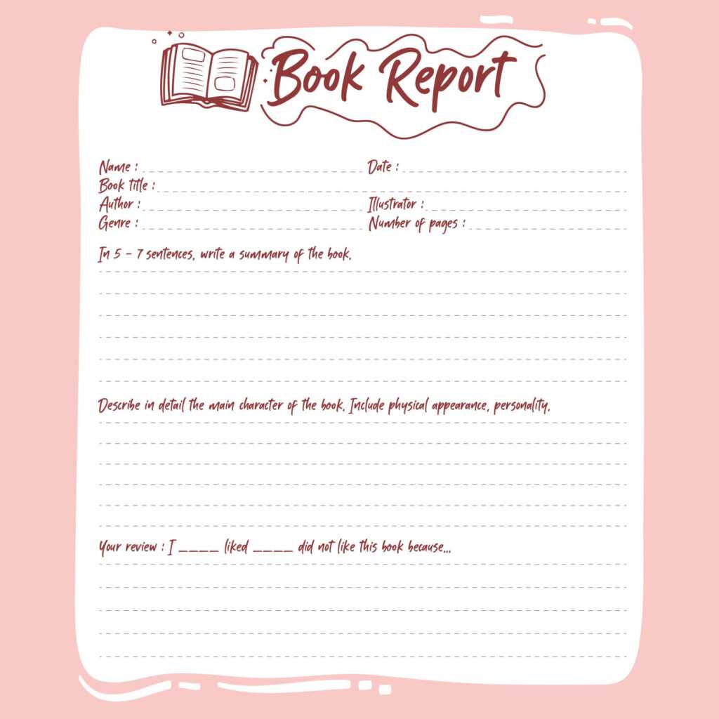 one-page-book-report-template-rebeccachulew