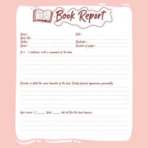 One Page Book Report Template – Rebeccachulew.com