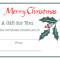 10 Best Free Printable Christmas Gift Voucher Templates  In Merry Christmas Gift Certificate Templates