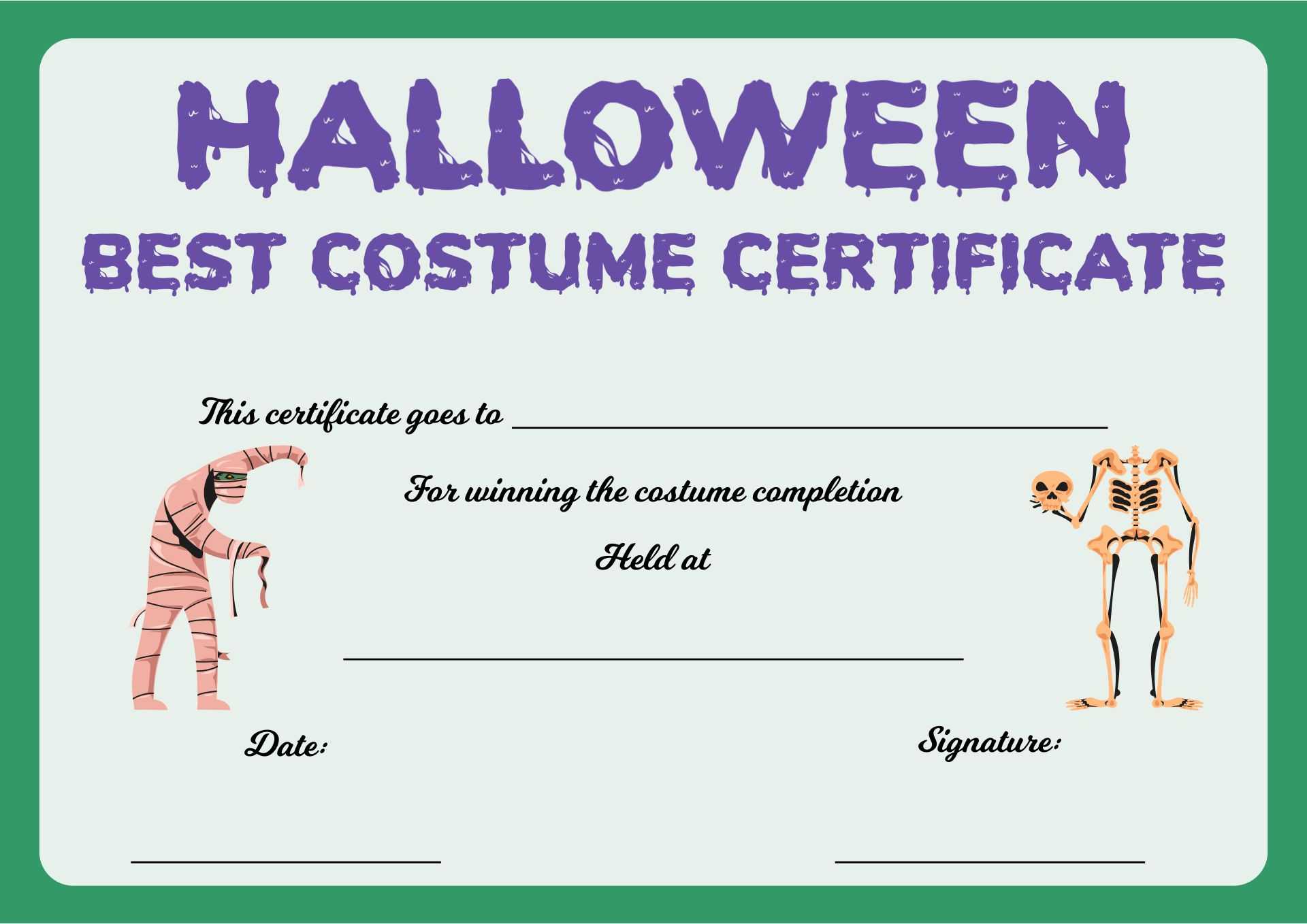 Halloween Certificate Template