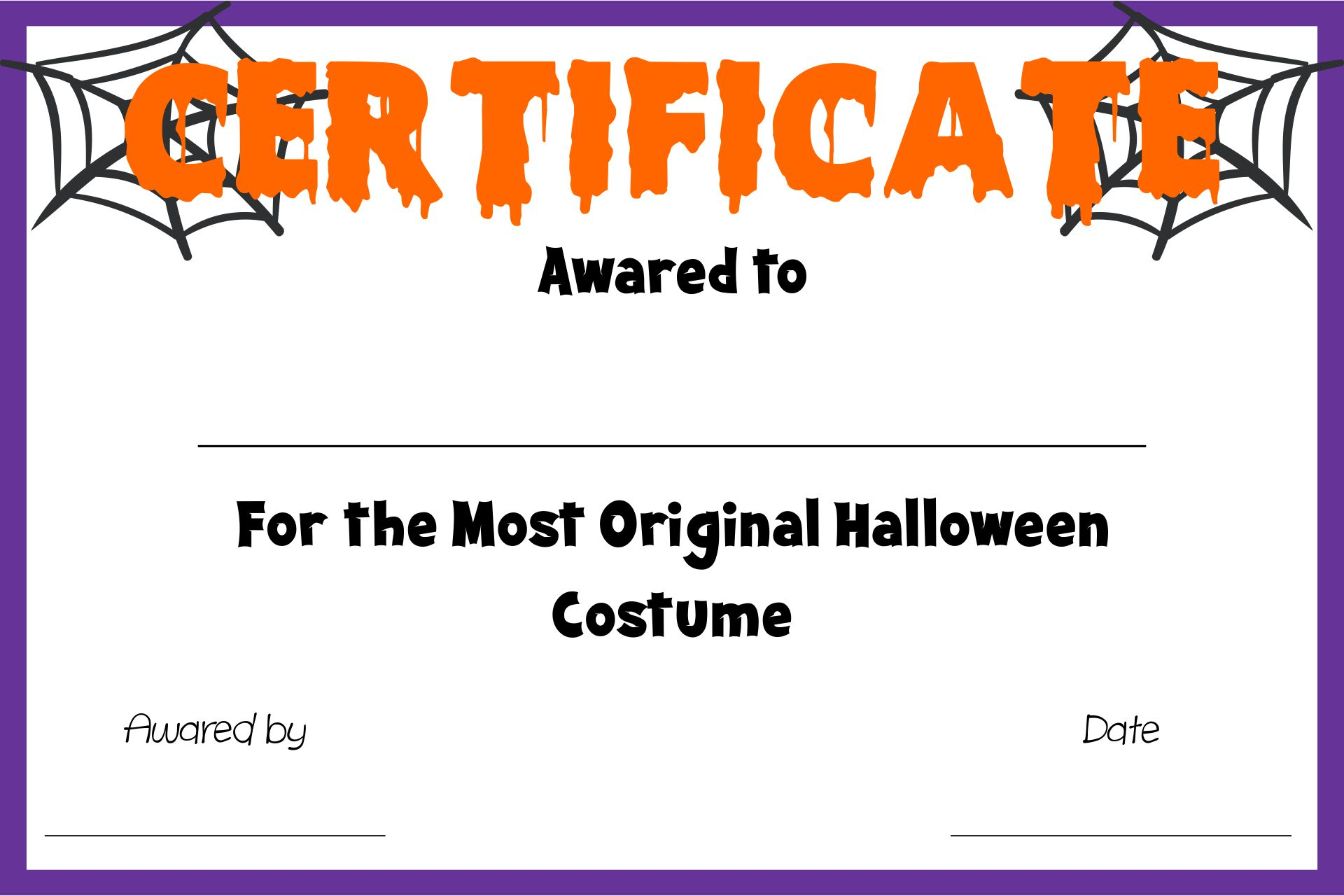 10 Best Free Printable Halloween Awards - printablee