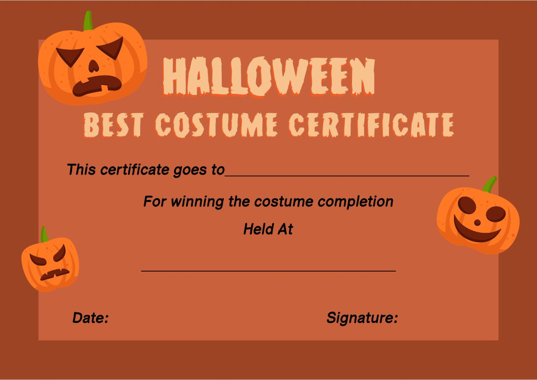 10 Best Free Printable Halloween Certificate Templates  Pertaining To Halloween Certificate Template