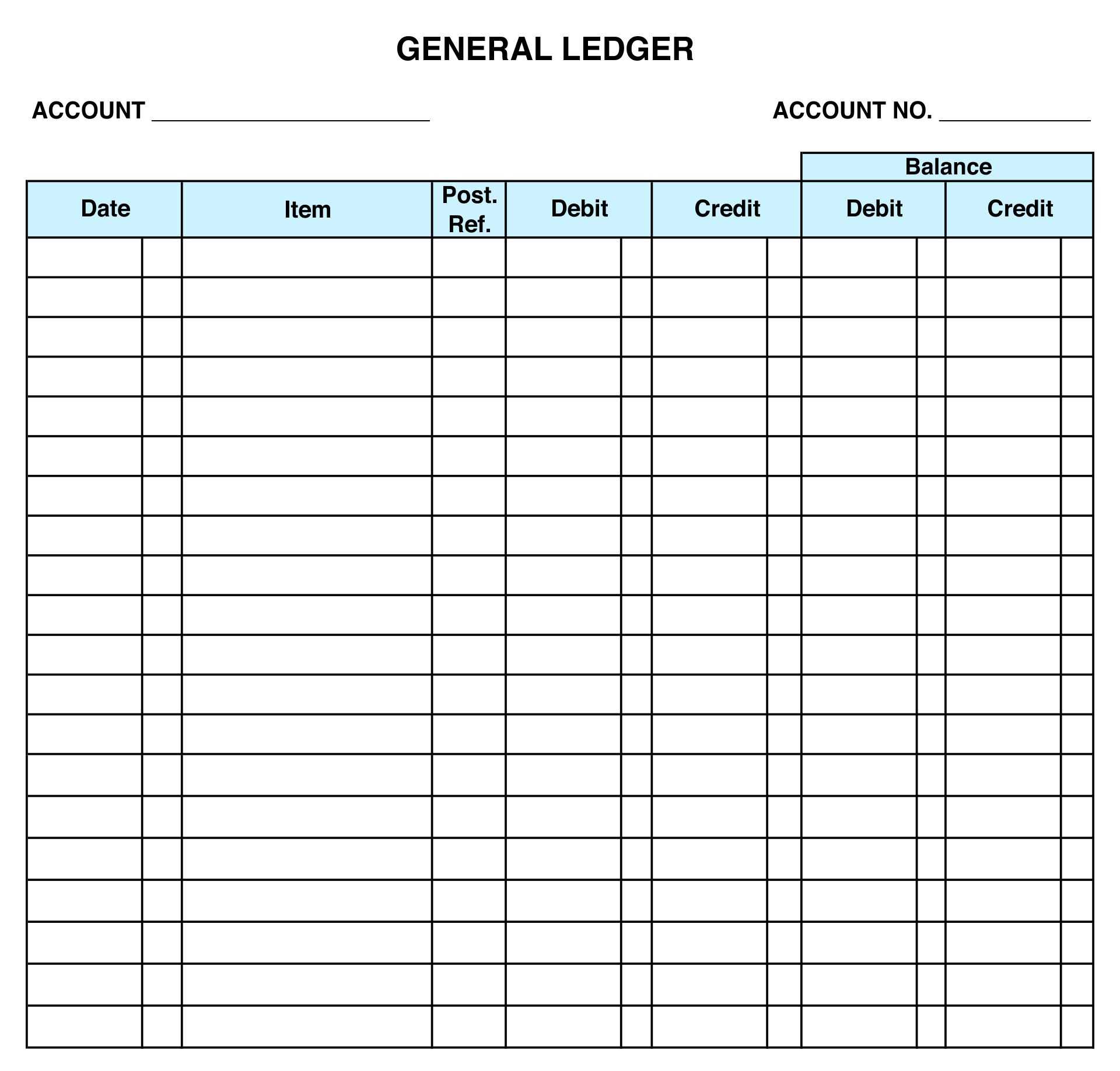 10 Best Free Printable Ledger Balance Sheet – Printablee