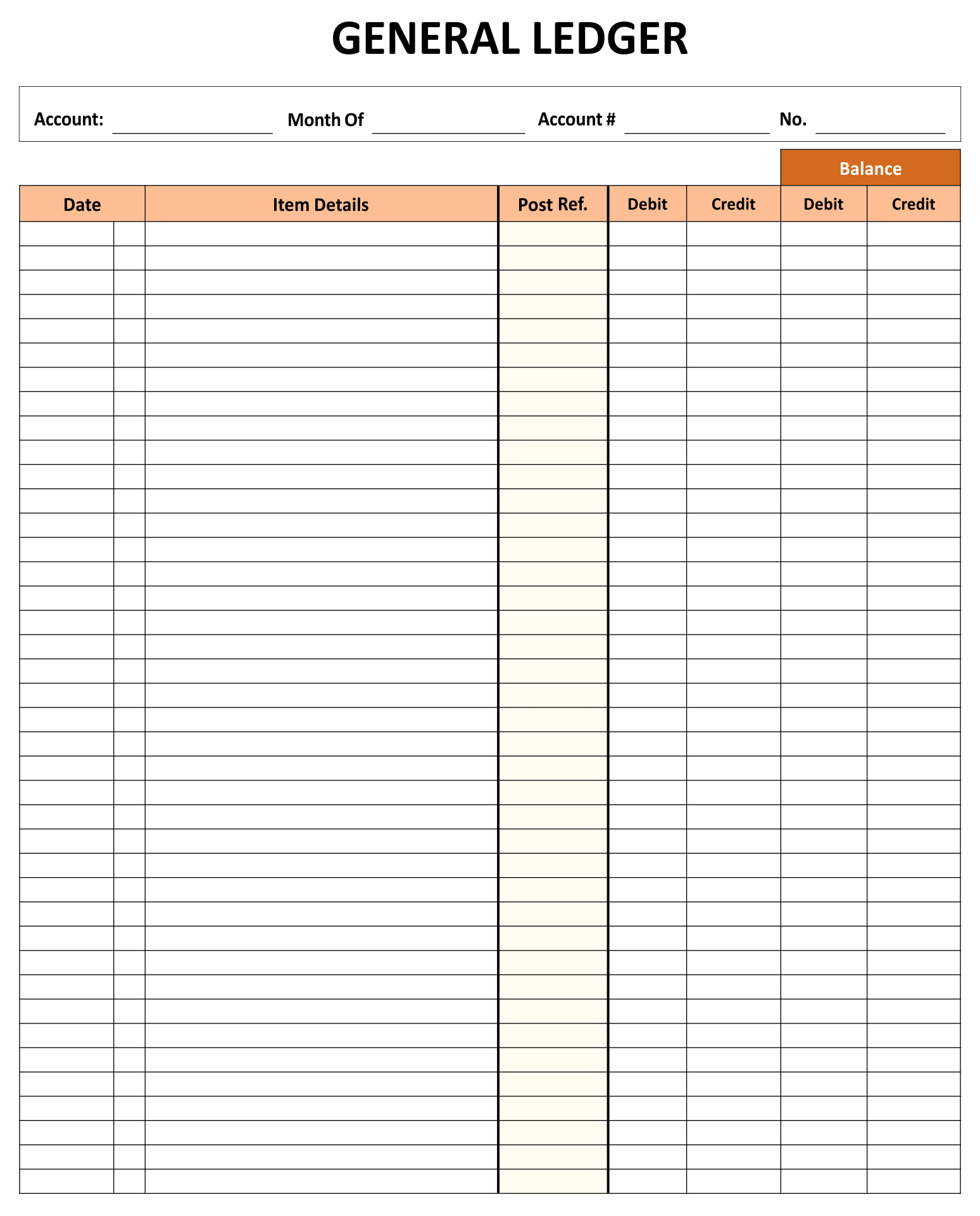 10 Best Free Printable Ledger Balance Sheet - printablee