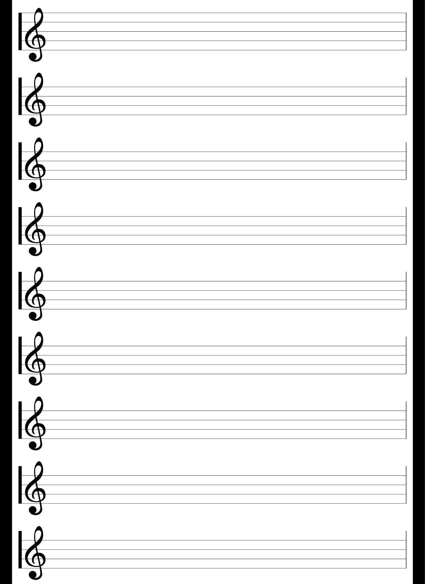 10 Best Free Printable Staff Paper Blank Sheet Music – Printablee