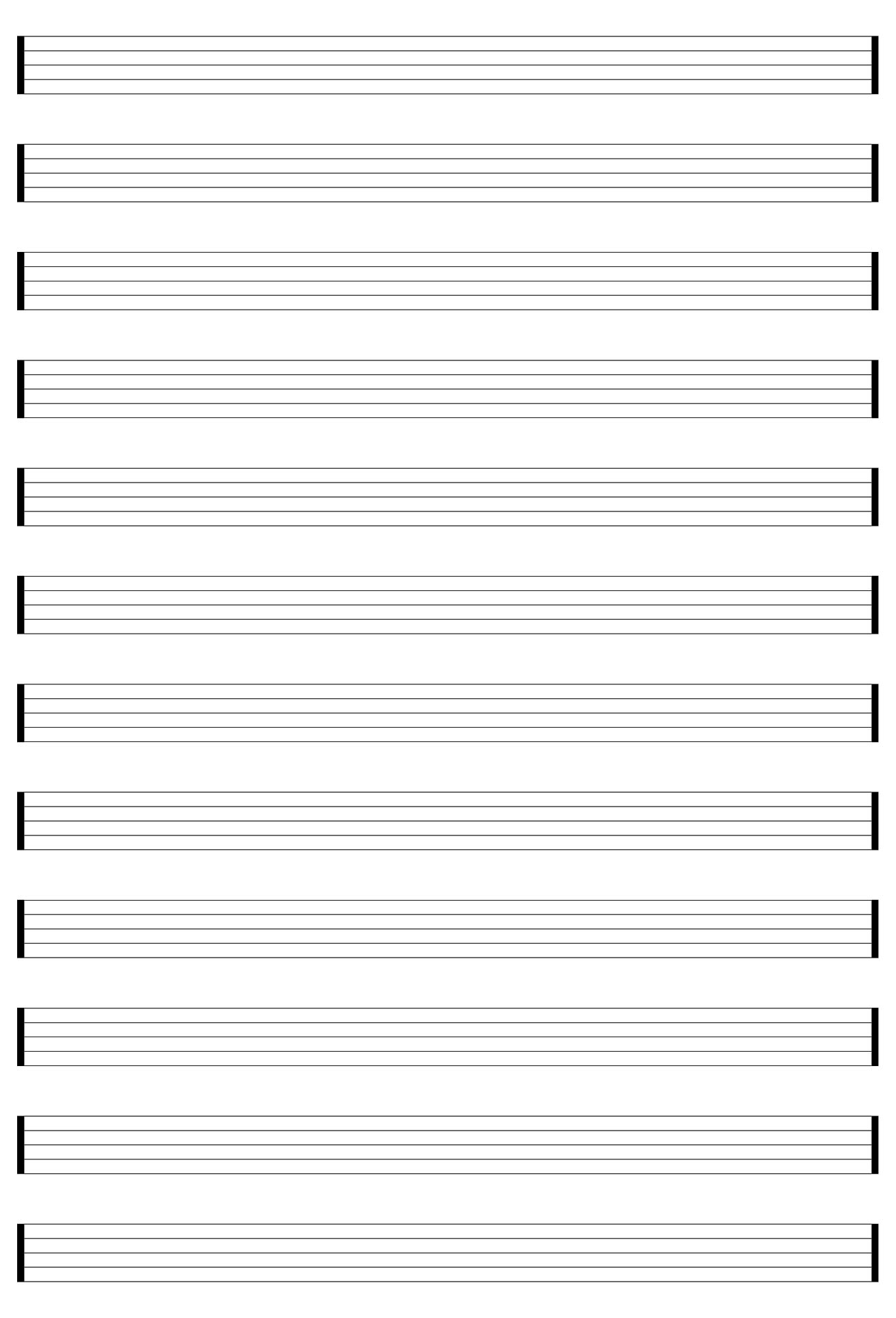 10 Best Free Printable Staff Paper Blank Sheet Music – Printablee