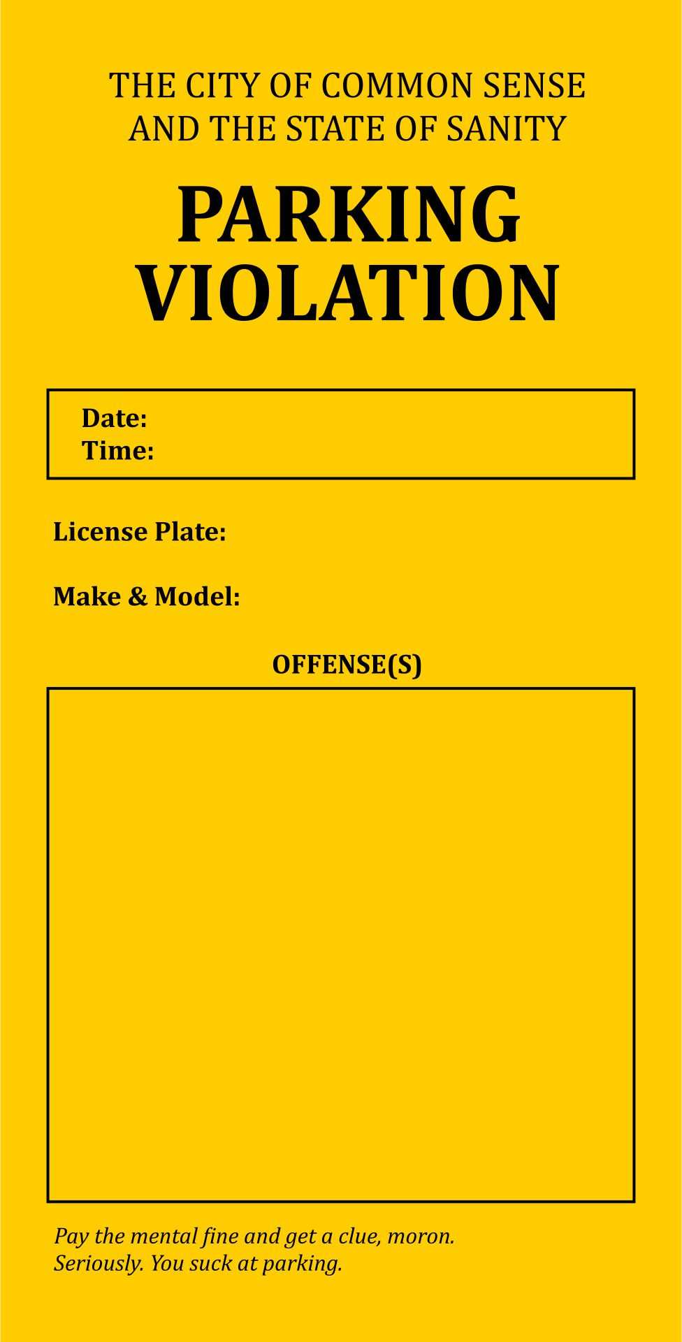 10 Best Free Printable Violation Tickets – Printablee