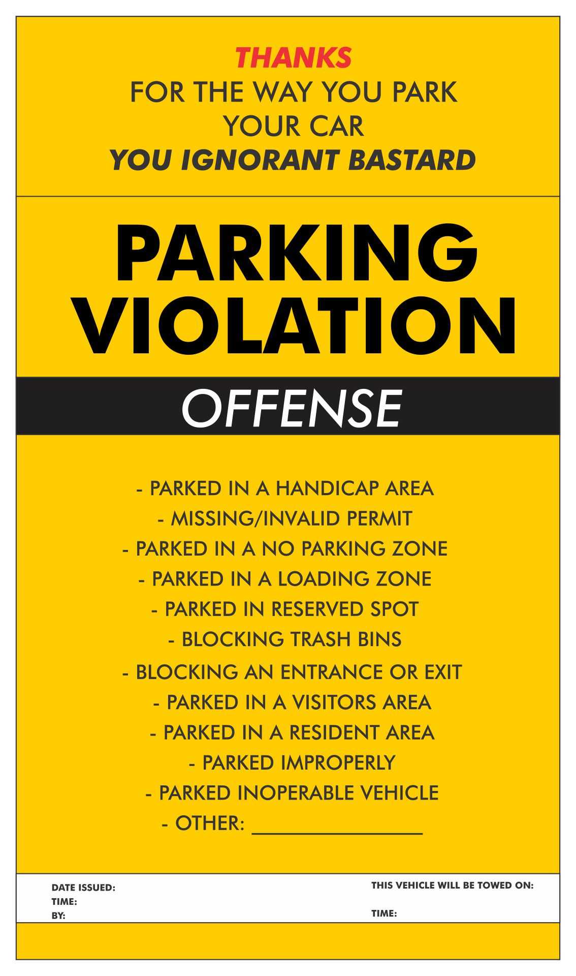 10 Best Free Printable Violation Tickets – Printablee