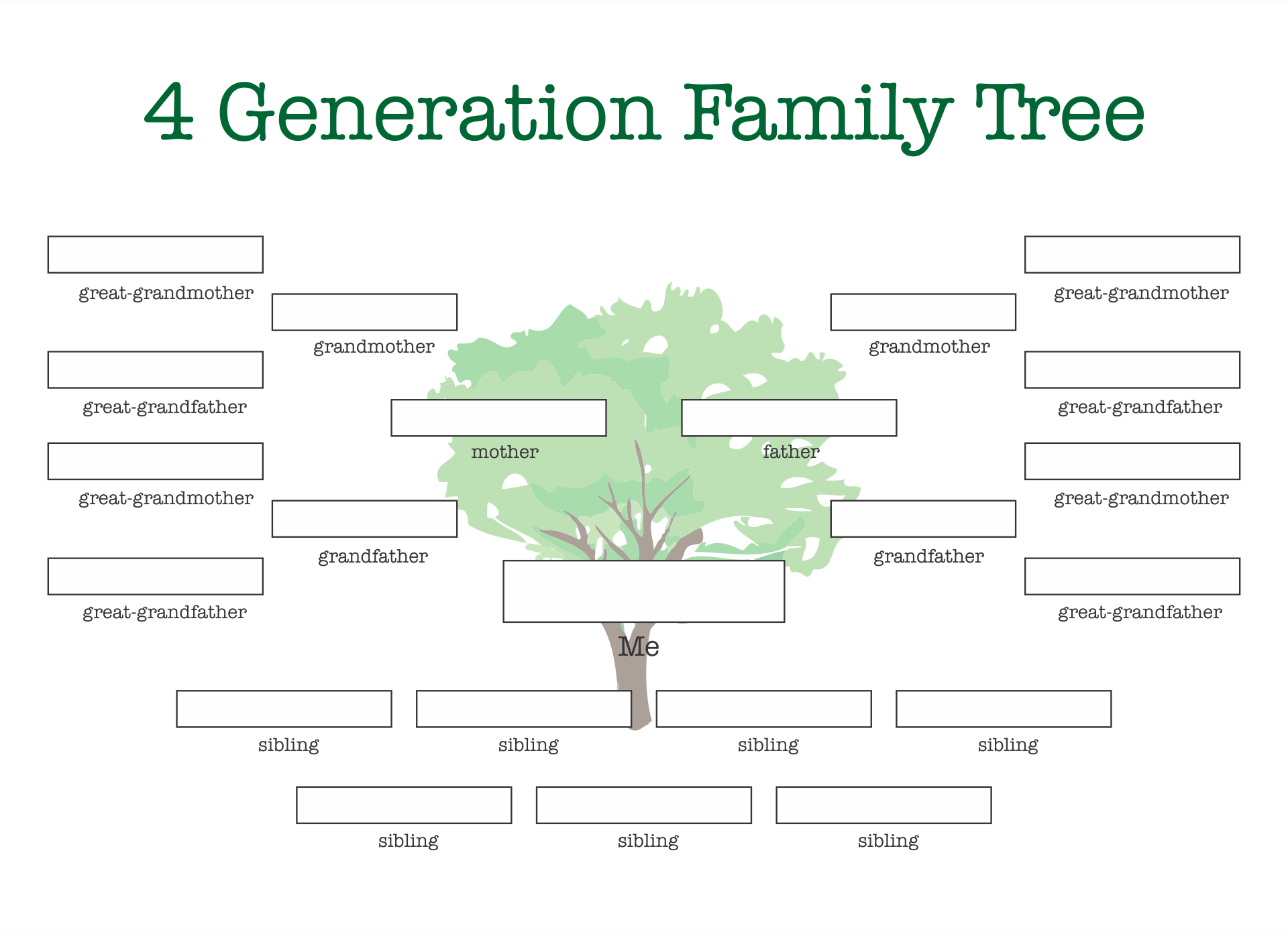 10 Best Generation Family Tree Template Printable - printablee