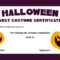 10 Best Halloween Costume Award Printable Certificates  Inside Halloween Certificate Template