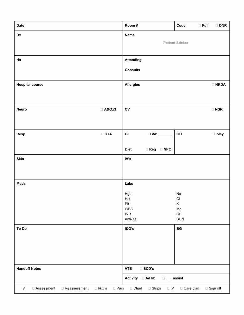 10 Best Med Surg Organization Sheet Printable - printablee