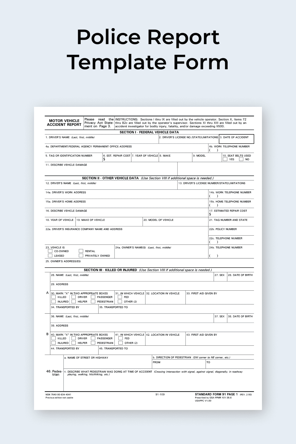 10+ Best Police Report Templates For 10: Free And Premium  For Crime Scene Report Template