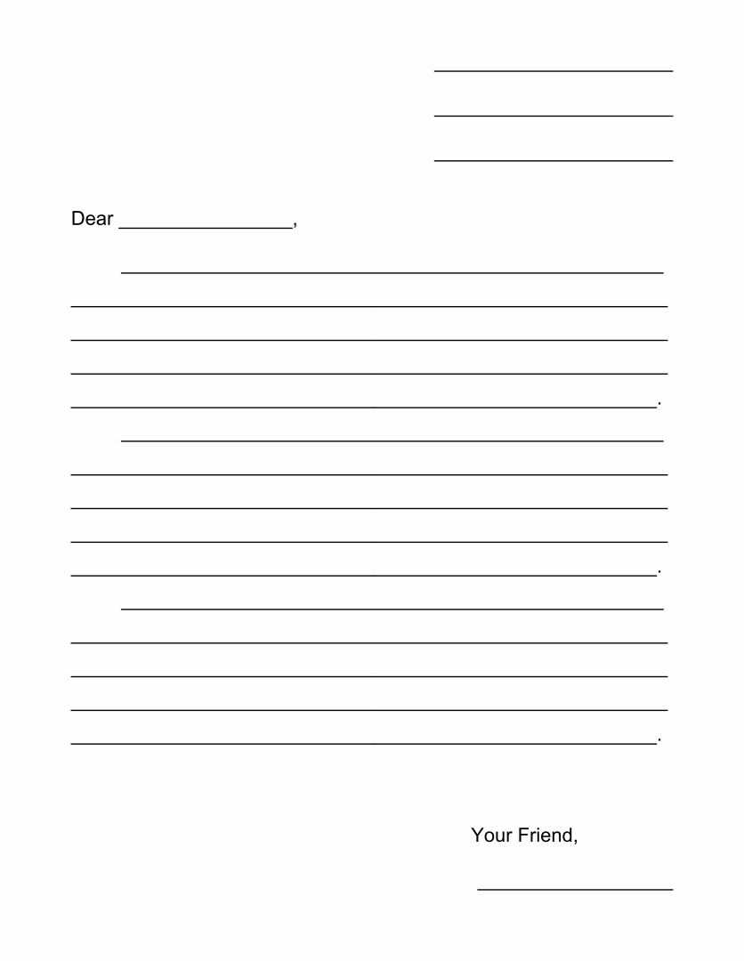 10 Best Printable Blank Template Friendly Letter - printablee