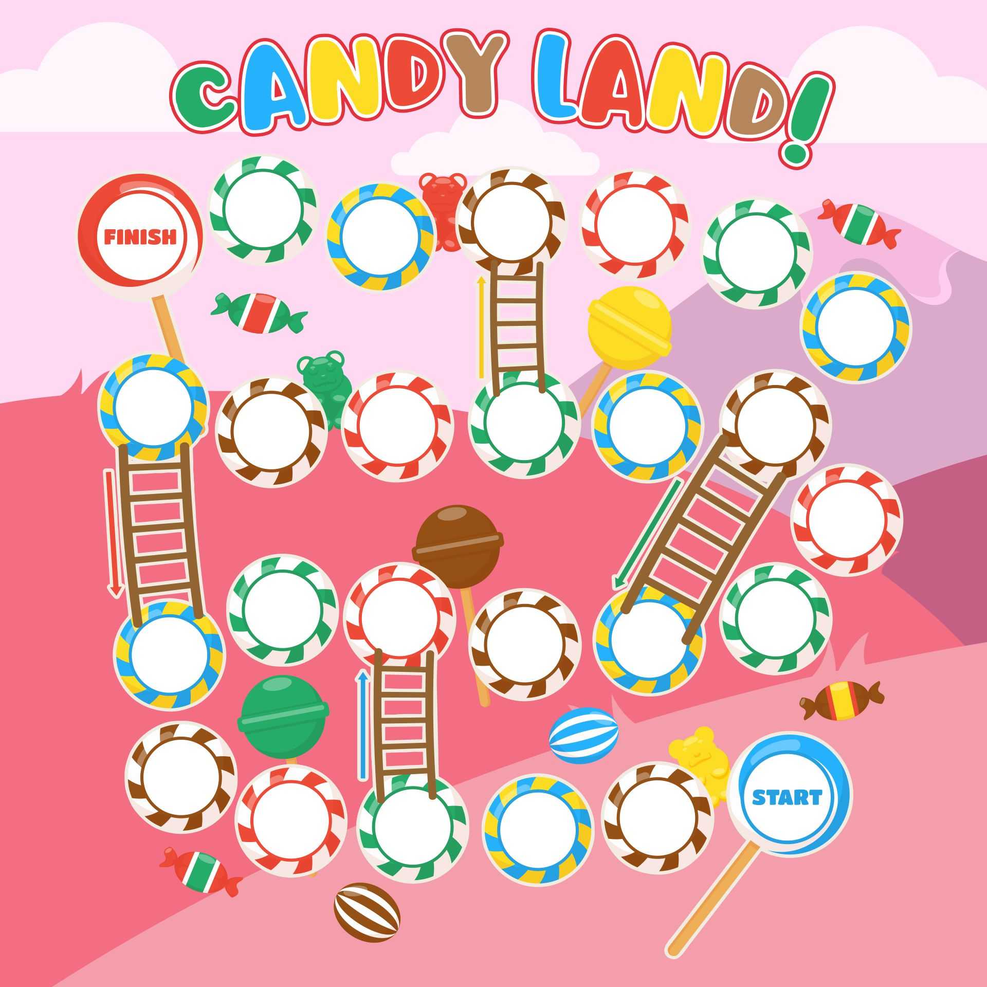 10 Best Printable Candyland Board Game - printablee