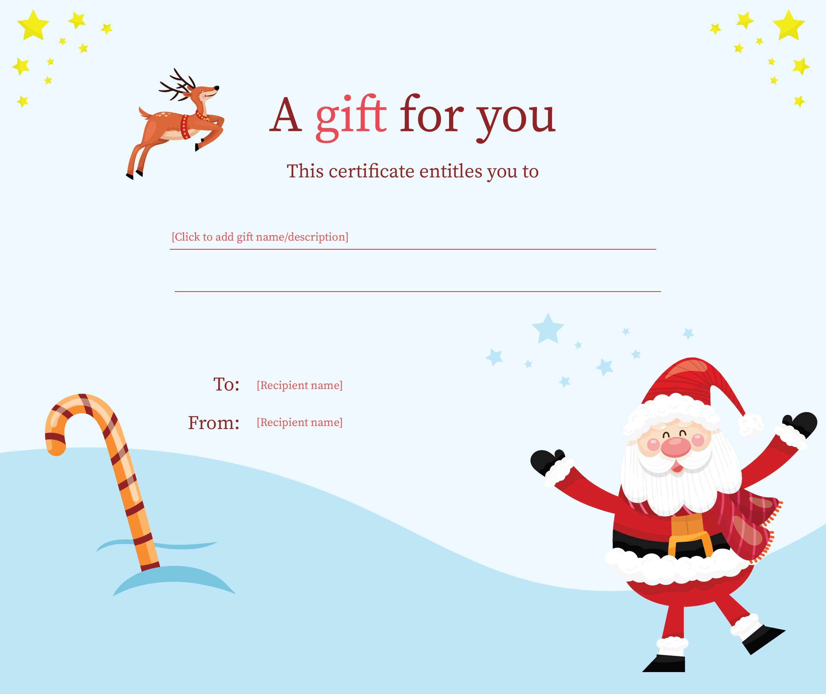 10 Best Printable Christmas Gift Certificate Template - printablee