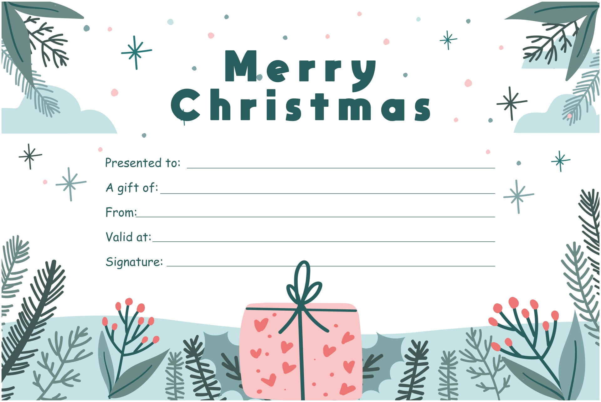 10 Best Printable Holiday Gift Certificate Template - printablee