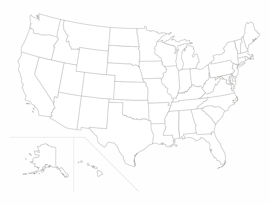 10 Best Printable Map Of United States - printablee