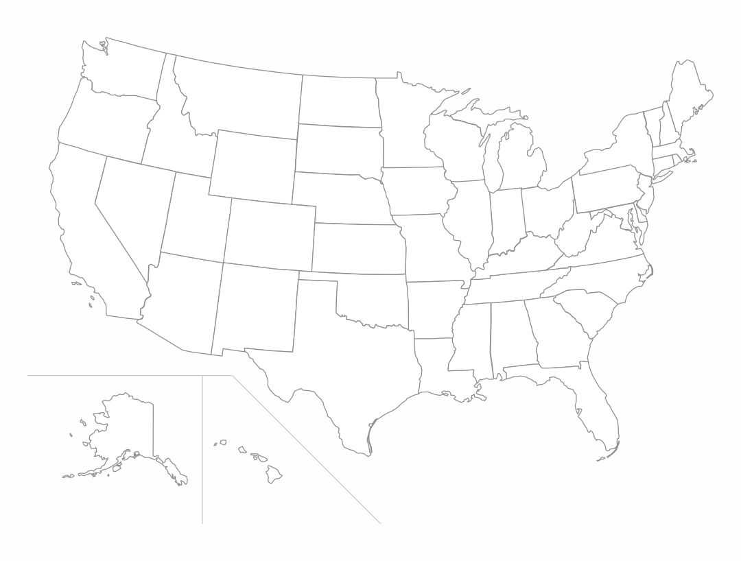 10 Best Printable Map Of United States - printablee