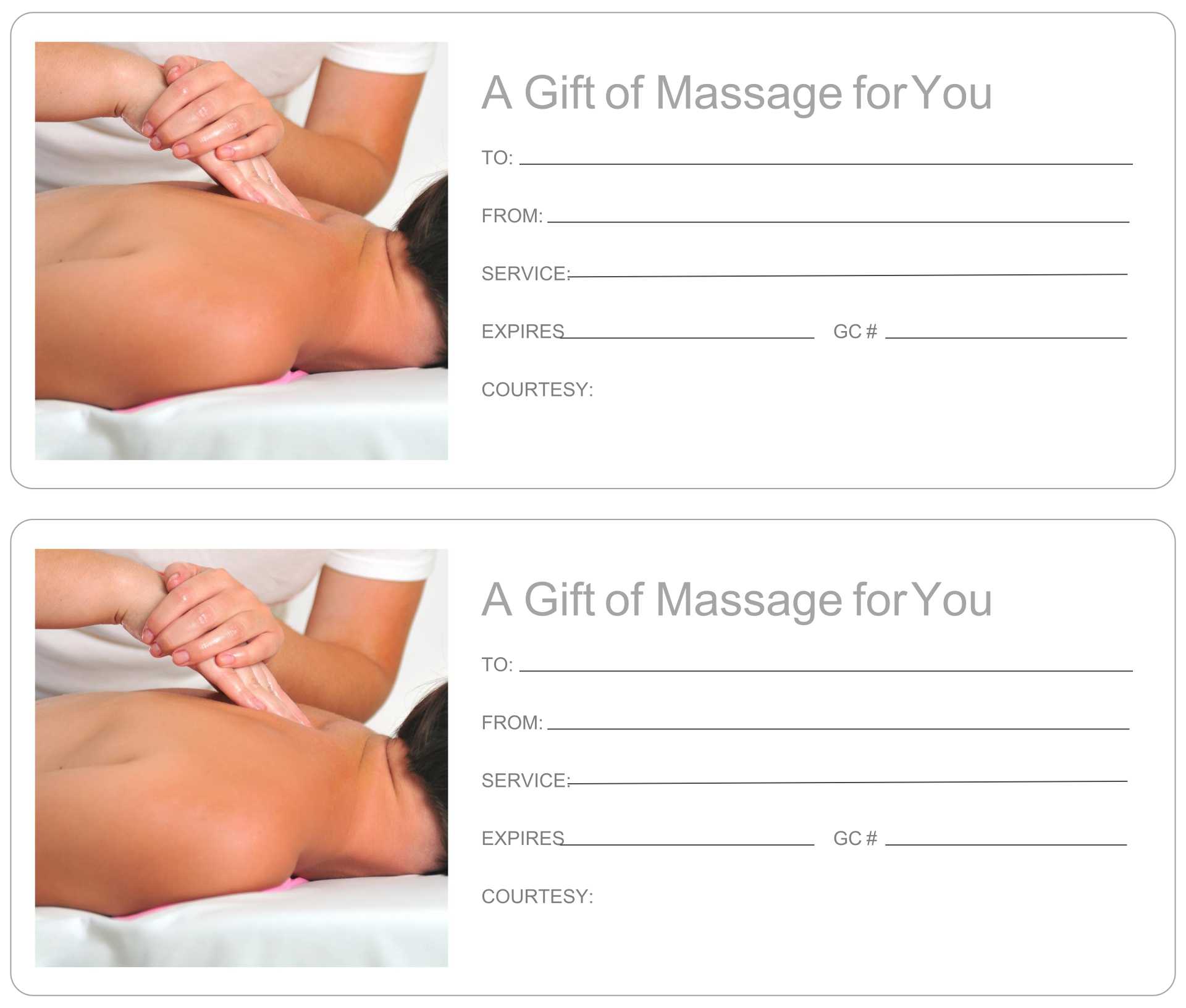 10 Best Printable Massage Gift Certificate Template – Printablee