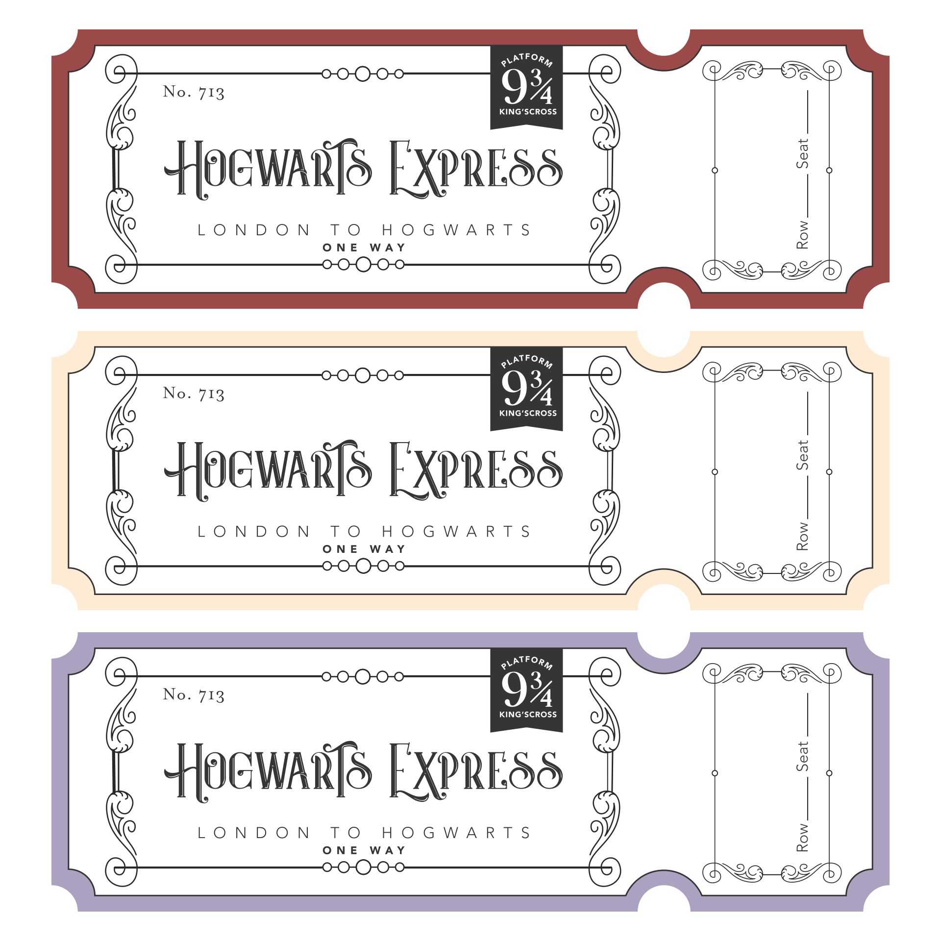 10 Best Printable Train Ticket Harry Potter - printablee