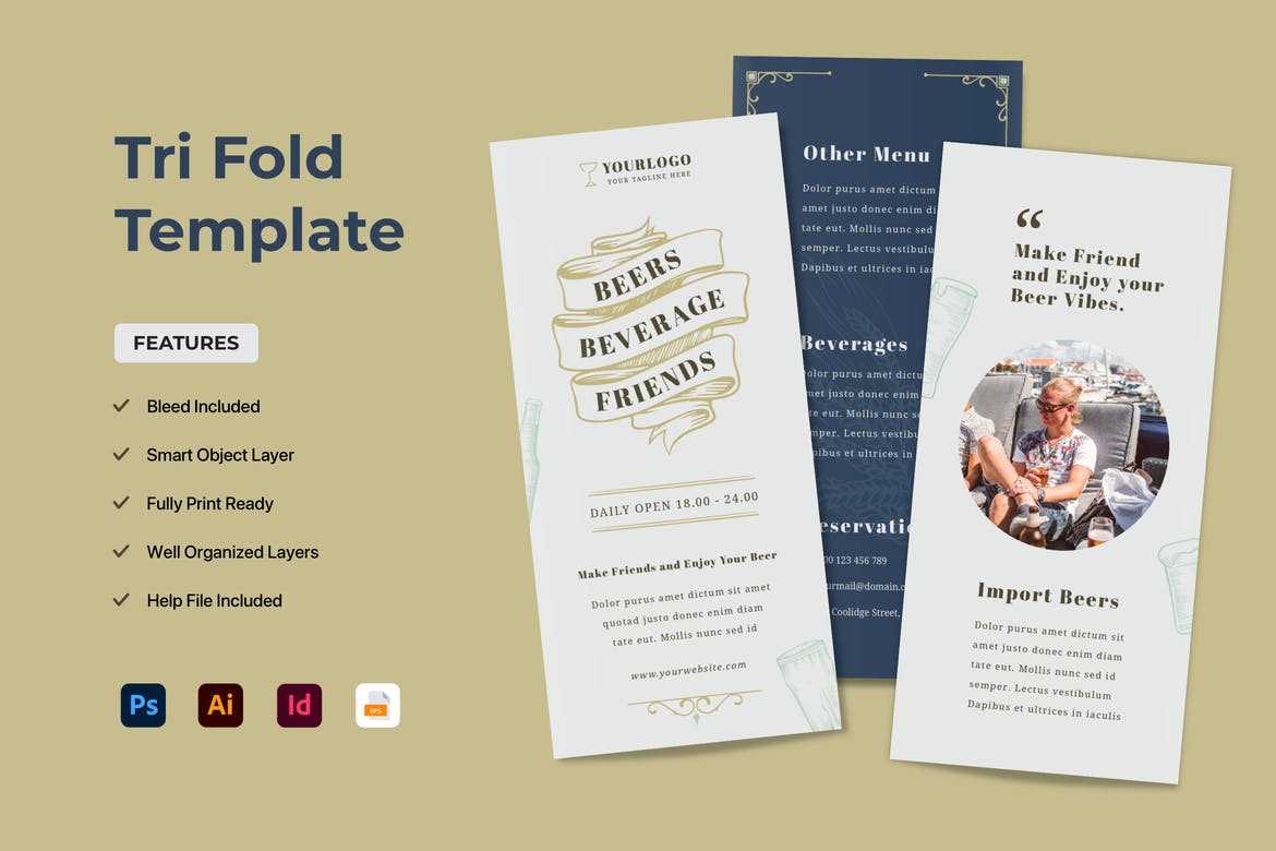 10+ Best Tri-Fold Brochure Templates for Word & InDesign - Theme  Regarding Free Tri Fold Brochure Templates Microsoft Word