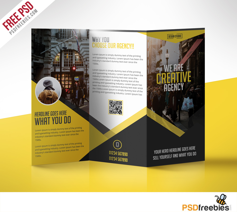 10+ Best TriFold Business Brochure PSD Templates 10 For Brochure Psd Template 3 Fold