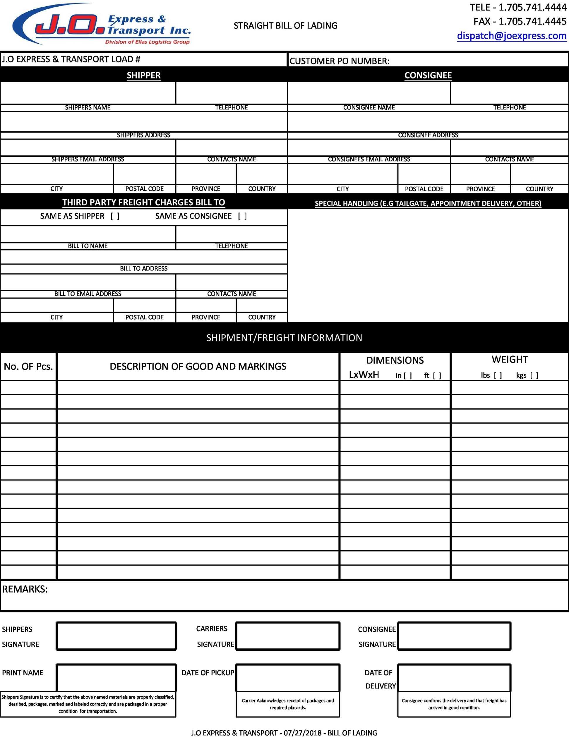 10 Blank Bill Of Lading Templates (10% FREE) - TemplateArchive Regarding Blank Bol Template 10 Blank Bill Of Lading Templates (10% FREE) - TemplateArchive Regarding Blank Bol Template