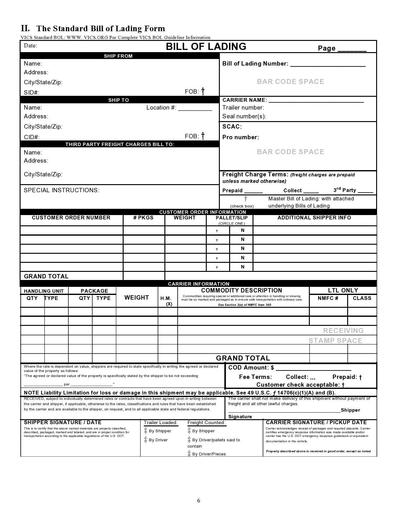 10 Blank Bill Of Lading Templates (10% FREE) – TemplateArchive Throughout Blank Bol Template