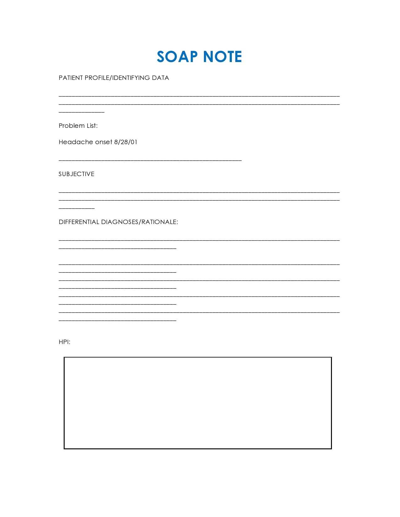 10 Blank SOAP Note Templates (+Examples) - TemplateArchive With Soap Report Template