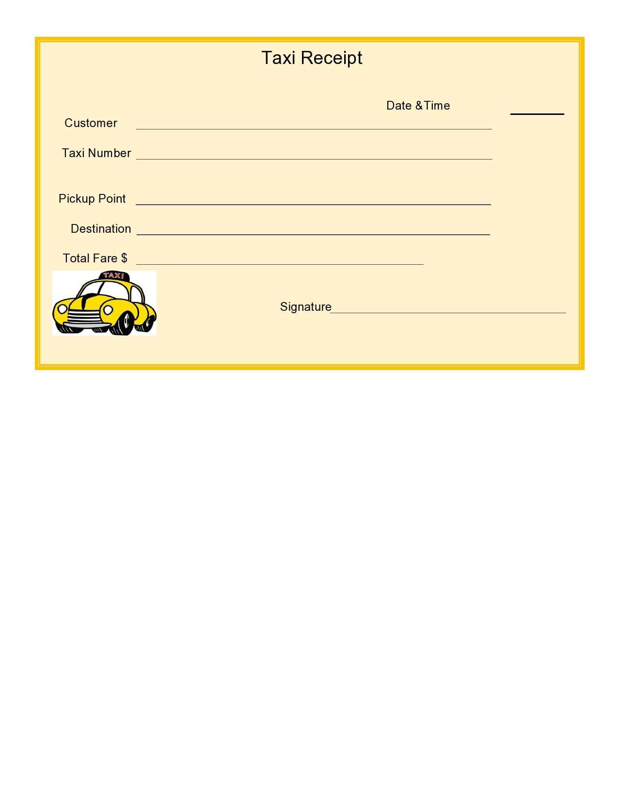 10 Blank Taxi Receipt Templates [Free] – TemplateArchive In Blank Taxi Receipt Template