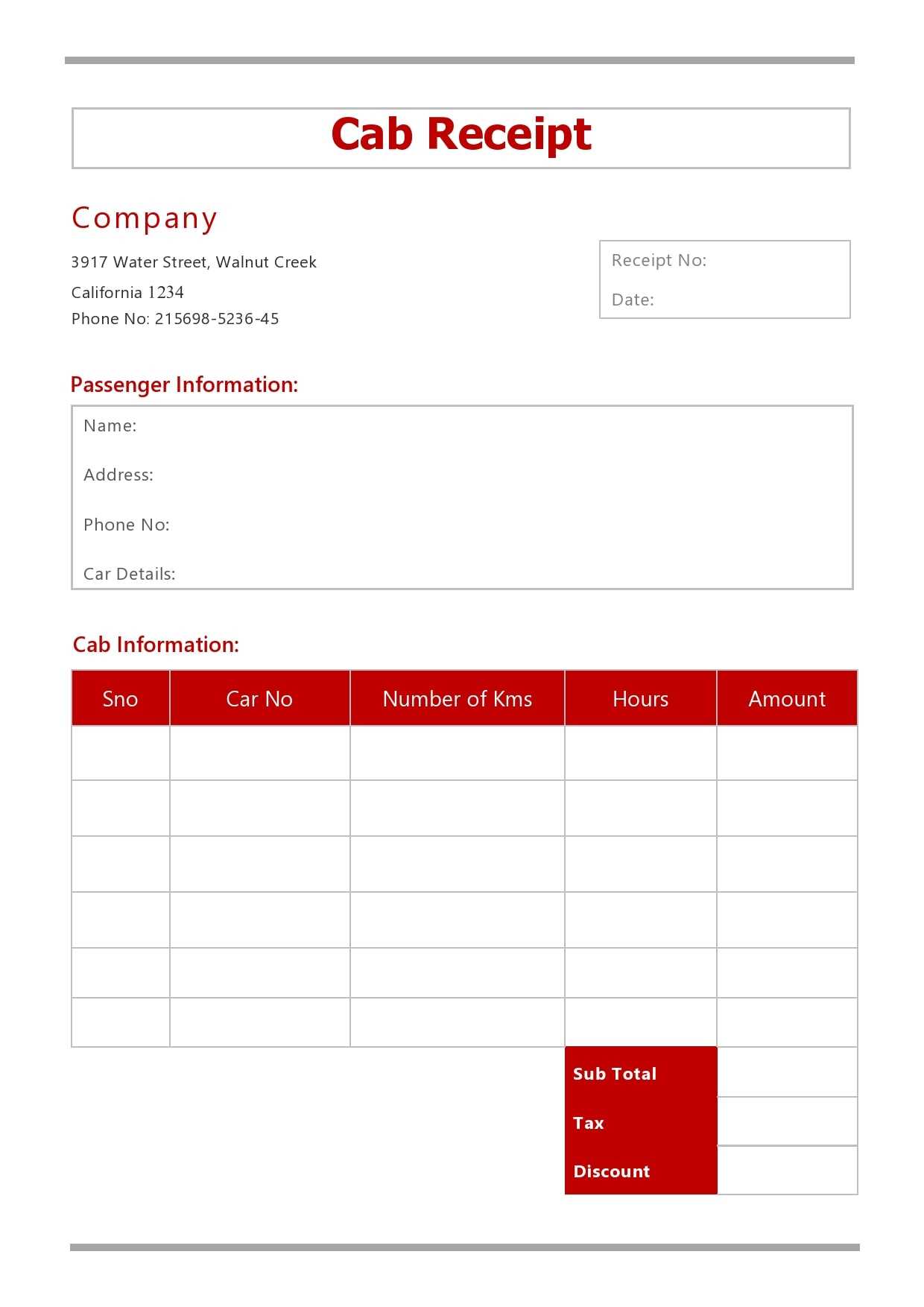 10 Blank Taxi Receipt Templates [Free] - TemplateArchive Pertaining To Blank Taxi Receipt Template