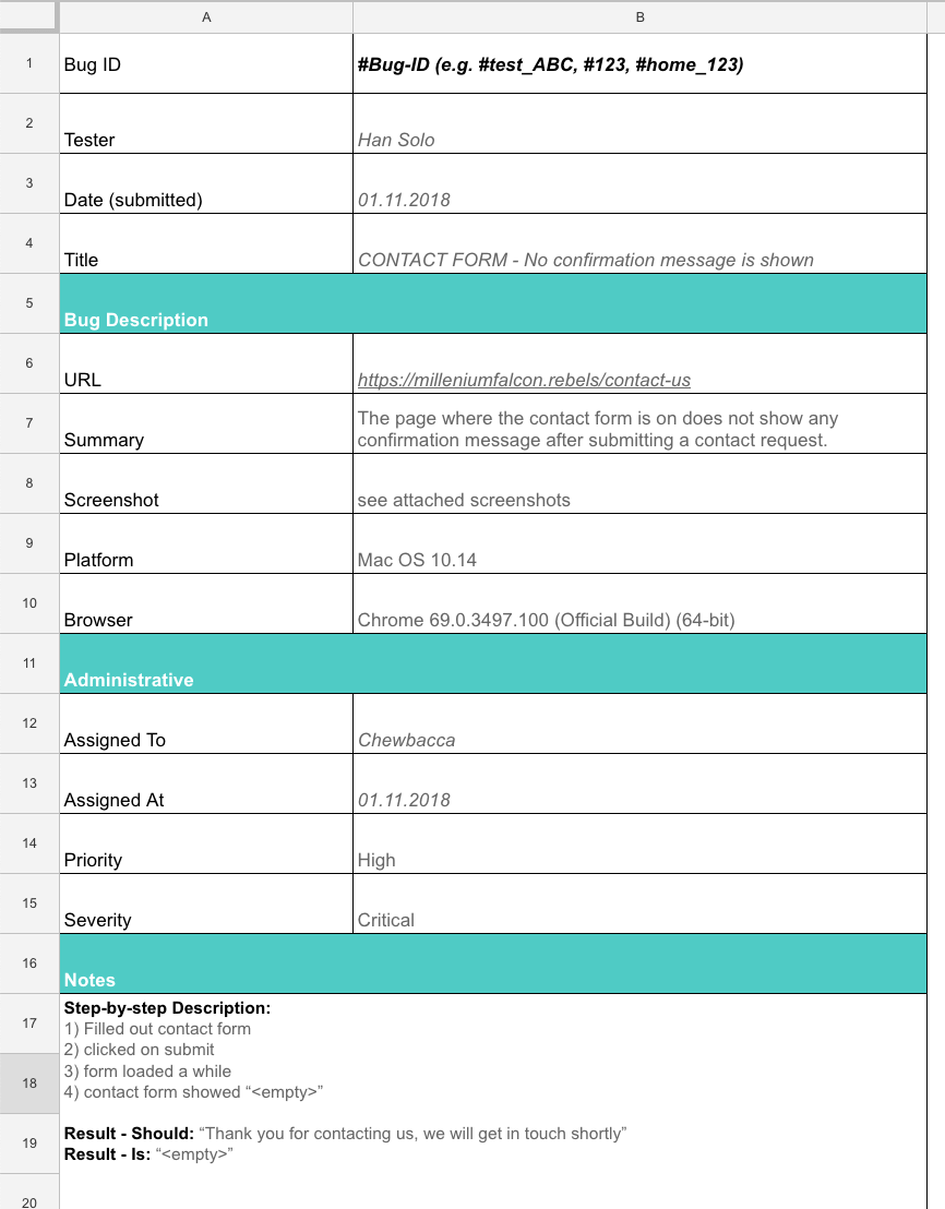 10 Bug Report Template Options That Will Skyrocket Your QA Process With Fault Report Template Word